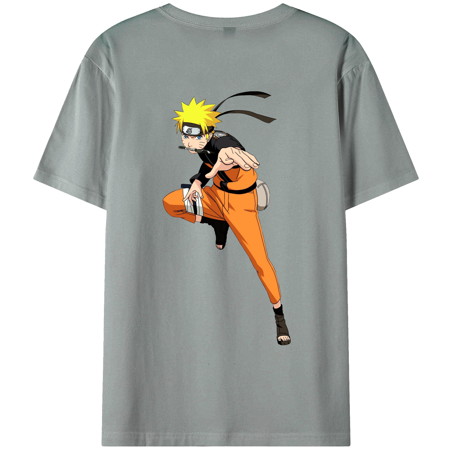 （画像用） NARUTO -ナルト- うずまき ナルト Uzumaki Naruto 綿100％ メンズ半袖Tシャツ（バックプリント） 通気性